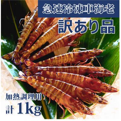 ふるさと納税 宜野座村 【養殖場から直送】急速冷凍車えび 訳アリ品 1kg(500gx2パック)
