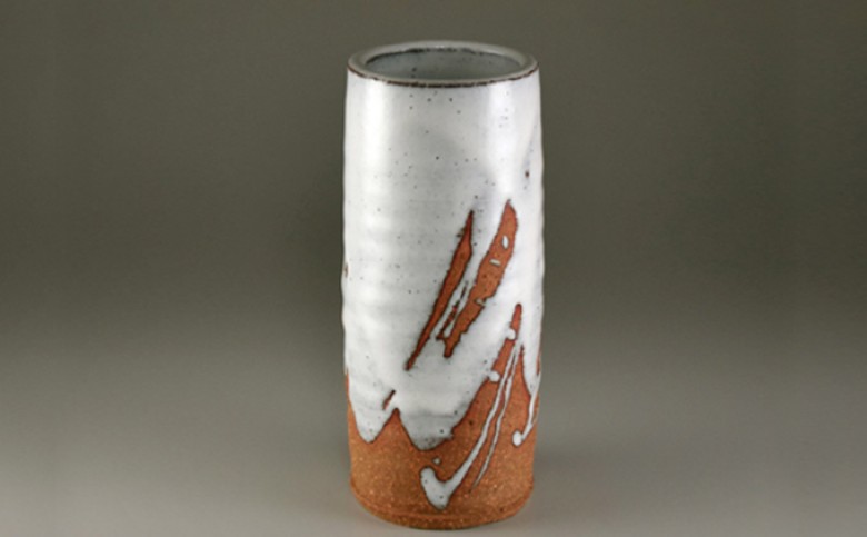 萩焼 筒花入れ・フラワーベース花瓶