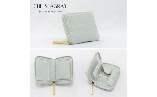BONNY(ボニー)/本革ラウンドファスナー二つ折り財布　CHELSEAGRAY(チェルシーグレー)