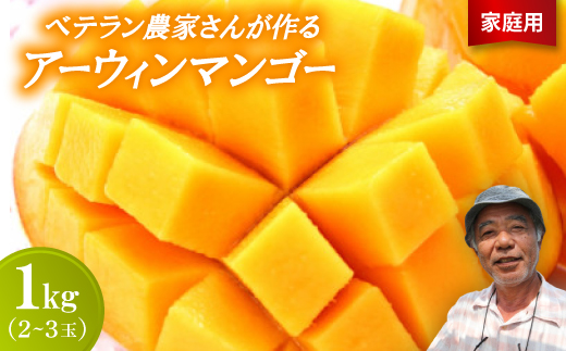
                  【2027年7月から順次発送・家庭用】ベテラン農家さんが作る アーウィンマンゴー1kg(2～3玉)【1694741】
                