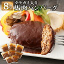 【ふるさと納税】タテガミ入り馬肉ハンバーグ 8個セット 合計約1.6kg 200g×8個 デミグラスソース ハンバーグ 馬肉 菅乃屋 千興ファーム レストラン 惣菜 おかず 真空パック 冷凍 送料無料