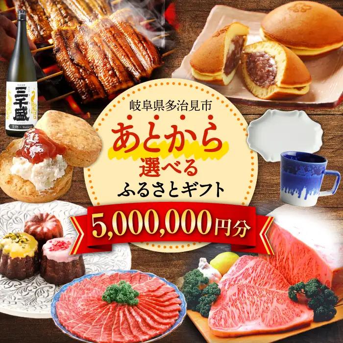 【あとから選べる】 岐阜県多治見市ふるさとギフト 500万円分  飛騨牛 日本酒 スイーツ 美濃焼 あとから ギフト[TDA043]