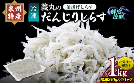 しらす 1kg 冷凍250g×4パック 義丸のだんじり しらす
