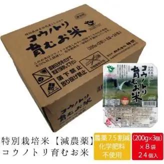 減農薬 令和7年産 コウノトリ育むお米 パックご飯 200g×24食