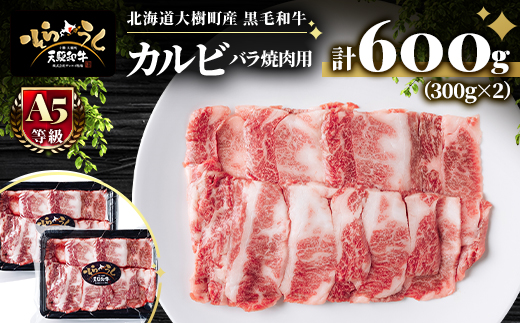「天駆和牛(そらうし)」カルビ バラ焼肉用 600g(300g×2) 十勝大樹町産 A5 黒毛和牛【配送不可地域：離島】【1731651】
