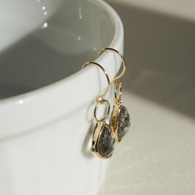 ふるさと納税 甲府市 【ジュエリー】K18 イエローゴールド ブラックルチルクォーツ ピアス 保証書付 SIA-3455 |  | 02