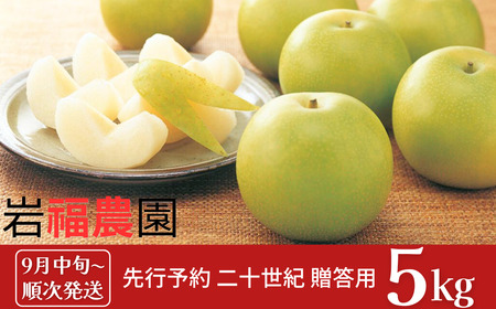 二十世紀 先行予約 和梨 二十世紀 5kg [9月中旬～順次発送予定] 新潟県産 二十世紀 梨 [岩福農園] 
