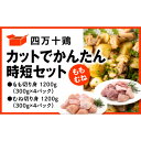 【ふるさと納税】 鶏肉 もも肉 むね肉 セット 計 2.4kg ( 各 300g × 4パック ) 国産 冷凍 小分け 四万十鶏 カット かんたん 時短 2400g 鶏もも 鶏むね とり肉 切り身