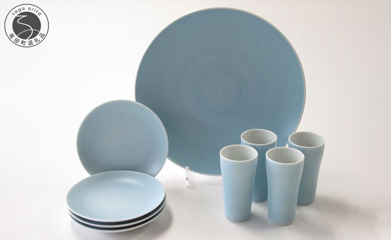 
                  ARITA PORCELAIN LAB (アリタポーセリンラボ) パールブルー パーティーセット 有田焼 取り皿 大皿 A180-26
                