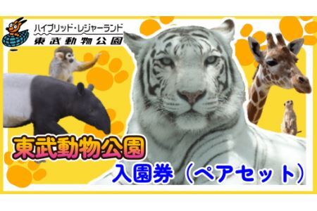 東武動物公園 ペア入園券 遊園地 動物園