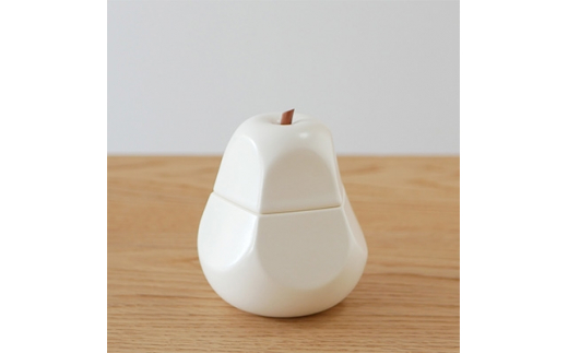 洋梨の形のシュガーポット poire 白　＜ttyokzk ceramic design＞【1096310】