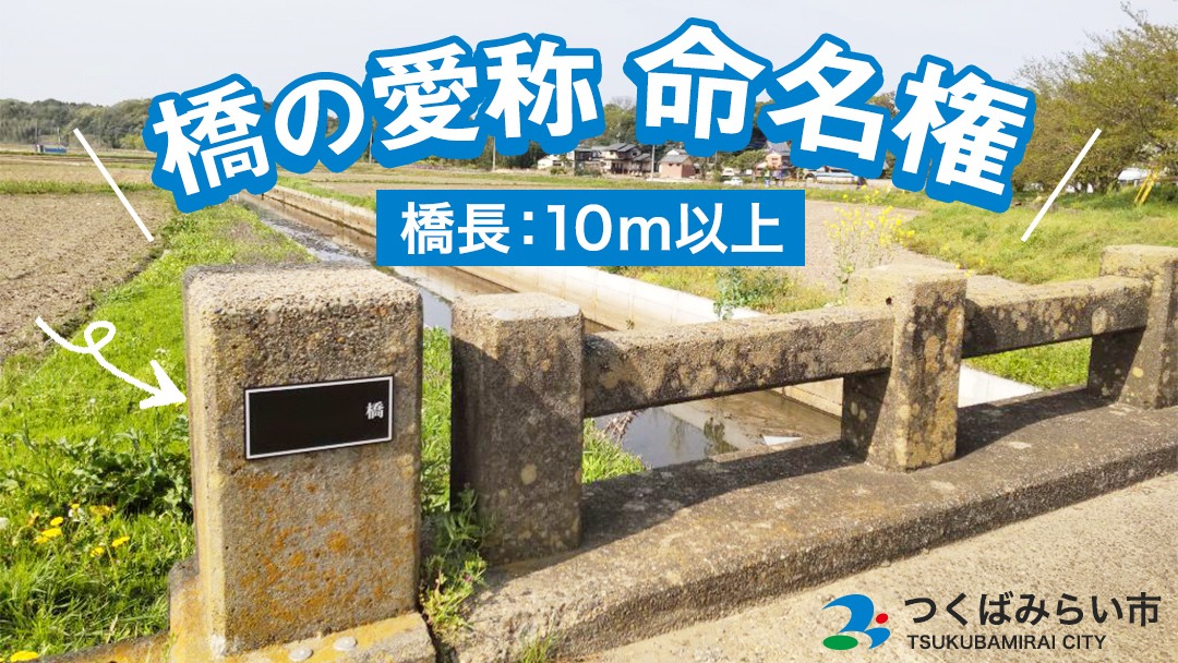つくばみらい市 橋の愛称 命名権 （橋長10m～30m） 命名権 命名 橋 名づけ 権利 広告 ネーミングライツ [EO02-NT]