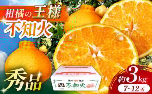 【先行予約】 【数量限定】 柑橘の王様 ハウス栽培 不知火 デコポン 約3kg（7〜12玉） 【小春農園】 [ZBN003]