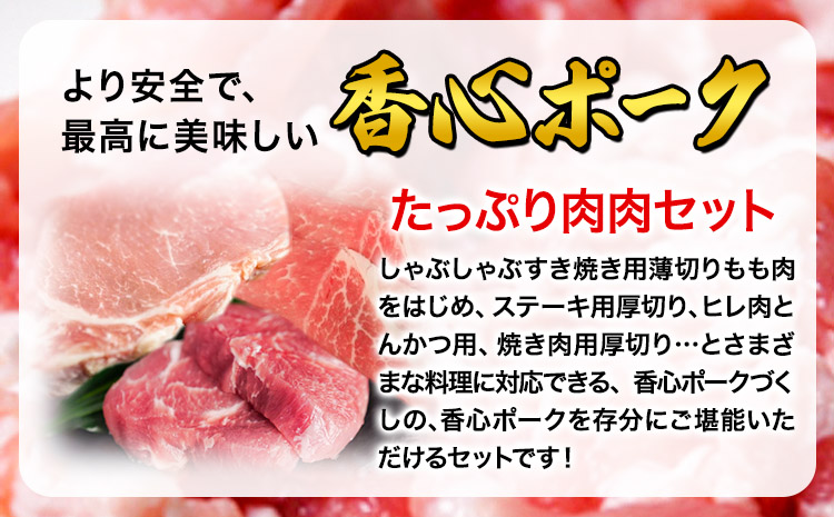 香心ポーク たっぷり肉肉セット 約2.8kg以上 有限会社コーシン《30日以内に出荷予定(土日祝除く)》 熊本 大津町 豚肉 豚 もも肉 モモ肉 ステーキ しゃぶしゃぶ すき焼き とんかつ 焼肉 送料