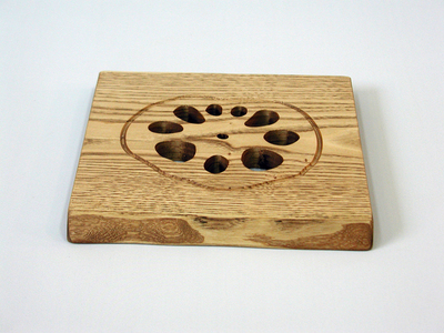 鍋敷き おしゃれ 木製 なべしき 無垢材 キッチン 雑貨 国産 栗の木 栗材 インテリア 藤枝家具 木工品 日用品 遊木舎 G22M ハスナベシキ M 静岡県 藤枝市  ( 木工雑貨 キッチン雑貨 デ