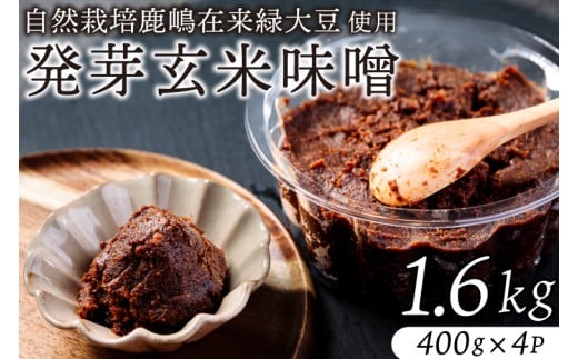 KAB-4　自然栽培麹とうまみが詰まった自然栽培鹿嶋在来緑大豆の100％自然栽培発芽玄米味噌