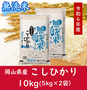 CC-109　お米　【無洗米】岡山県産こしひかり100%（令和6年産）10kg