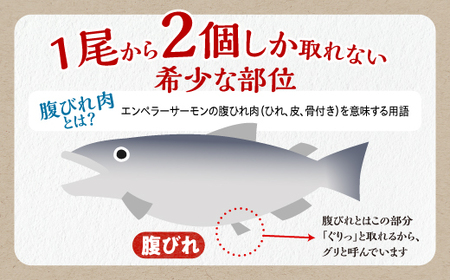 貴重!エンペラーサーモンの希少部位! 1kg(約15枚入) 腹ビレ肉 通称「グリ」 1尾から2個しか取れない 脂乗り抜群 ふるさと納税 ハラス 鮭ハラス ふるさと納税 鮭 サーモン サケ シャケ おか