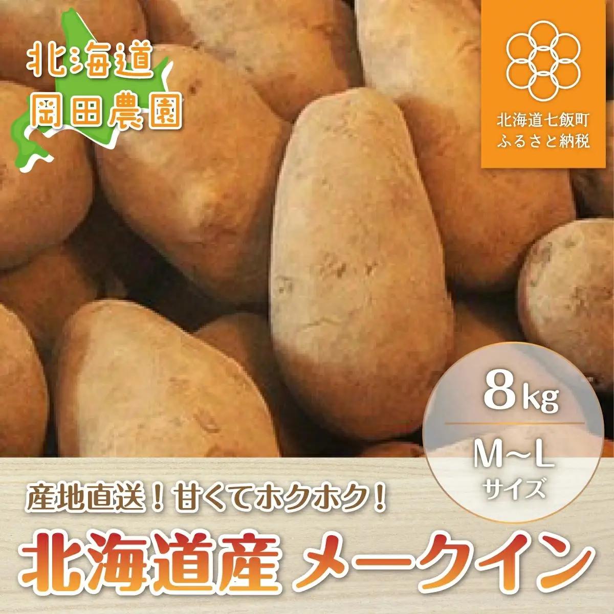 【先行予約 令和8年10月上旬発送】北海道産 型崩れしないじゃがいも「メークイン」8kg NAZ004