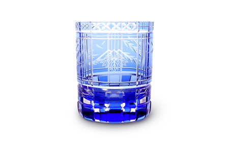 浅草切子 KANA KURITA「蔦屋重三郎 切子グラス（瑠璃）」木箱入り_0012-143-T07