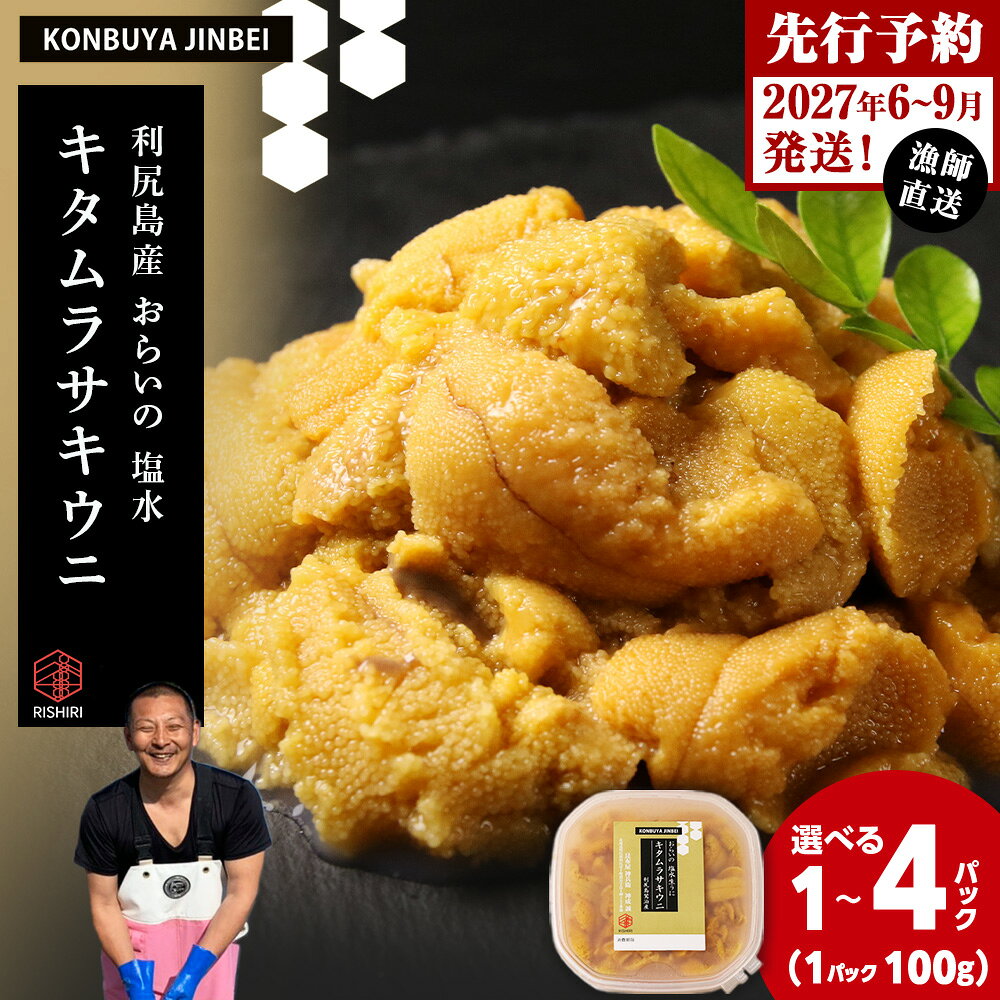 【ふるさと納税】2027年発送予約 利尻島産 塩水ムラサキウニ 選べる100g〜400g 1パック100g 昆布屋神兵衛北海道ふるさと納税 利尻富士町 ふるさと納税 北海道 海鮮 北海道 海鮮 うに 生うに 北海道 うに 雲丹 通販 ギフト ウニ 贈答品 贈り物 予約 塩水生うに
