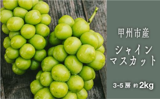 甲州シャインマスカット『果汁滴るフルーツの王様』約2kg 3～5房【2025年発送】（SHP）C-476 【シャインマスカット 葡萄 ぶどう ブドウ 令和7年発送 期間限定 山梨県産 甲州市 フルーツ 果物】