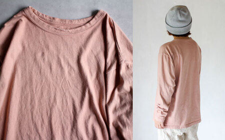 kito オーガニックコットン ロンT 【桜鼠色】 / オーガニック コットン 綿100　手染め 草木染め ロンＴ ロングＴシャツ 長袖 ロングスリーブ トップス ファッション インナー 女性用 レデ