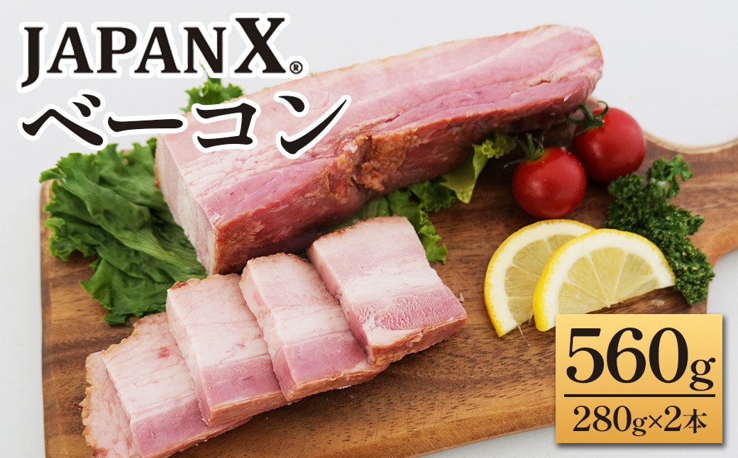 
            JAPAN X ベーコン560g（280g×2）　豚肉 豚 ブランド豚 小分け ハム ベーコン ジャパンエックス 蔵王 人気【04301-0890】
          