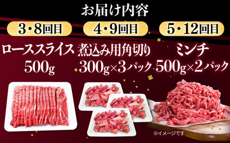 【12回定期便】肉ざんまい定期便（一人暮らし向け・少量） / 牛肉 [IAX051]