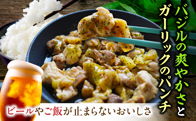 バジル＆ガーリック こりこり 親鶏 1kg |肉 鶏肉 親鶏 炭火焼き 冷凍 小分け 時短 時短調理 簡単 料理 こりこり 食感 おつまみ おかず 香川県 三木町 おすすめ |_mk146-270-0