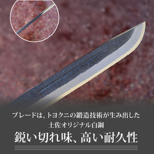 晶之作 狩猟刀240 洋樫柄 両面ヒ入 | ナイフ キャンプ 狩猟 刃物 南国市