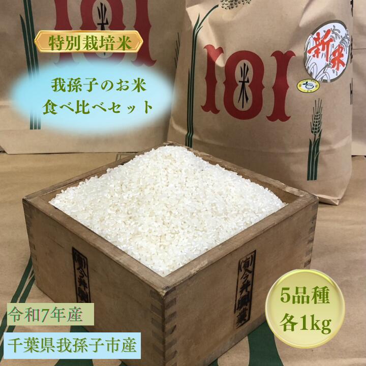 【ふるさと納税】千葉県　我孫子のお米食べ比べセット5kg（5品種各1kg）