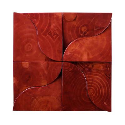 ふるさと納税 府中市 【壁面装飾】RadialSquare 風車 [弁柄 Bengala (レッド)]