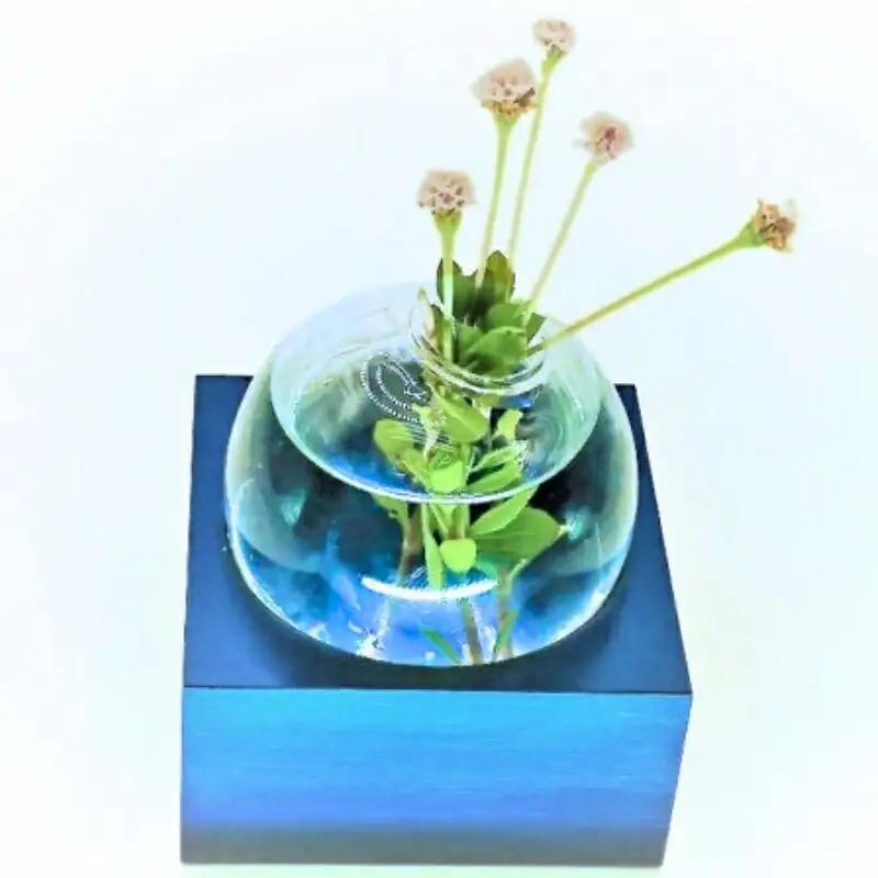 アルミ一輪挿し（一連）ブルー　おしゃれ　お花　フラワーベース　花瓶　シンプル　４色展開