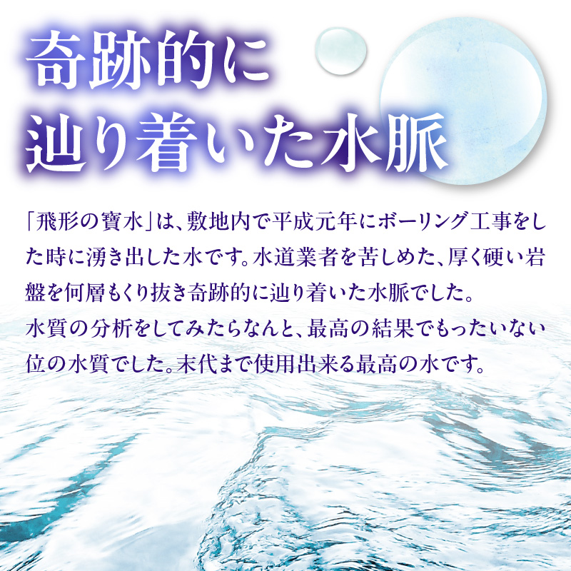 飛形の寶水（10ℓ）×2ケース【八女飛形蒸留所】 天然水 ナチュラルミネラルウォーター pH 7.3 地下水 軟水 飲料水 水 福岡県 八女市