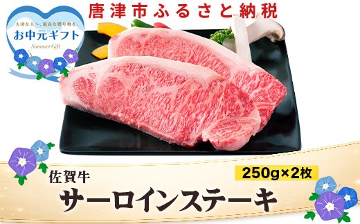 
                  「お中元」佐賀牛 サーロインステーキ250g×2枚 (合計500g) 和牛 ご褒美に ギフト用 2人前 霜降り牛肉
                