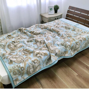 毛布 シングル サイズ 140×200 2枚組 ベージュ＆グリーン セット 吸湿 発熱 あったか ボリューム 合わせ毛布 ブランケット 肌掛け 肌掛け布団 肌布団 掛け布団 布団 寝具 日本製 大阪府
