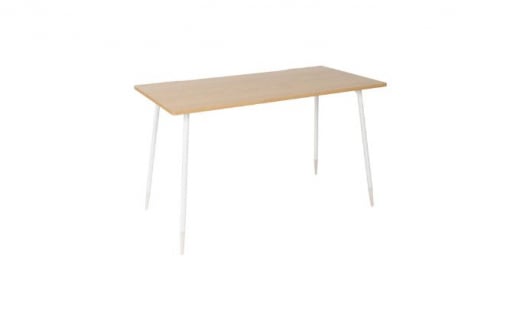 【＆FREL】ワークテーブル 天板（ナチュラルオーク）脚/フレーム（ホワイト）幅120　奥行60　高さ72【メタリックブルー】[№5840-7641]　※離島への配送不可