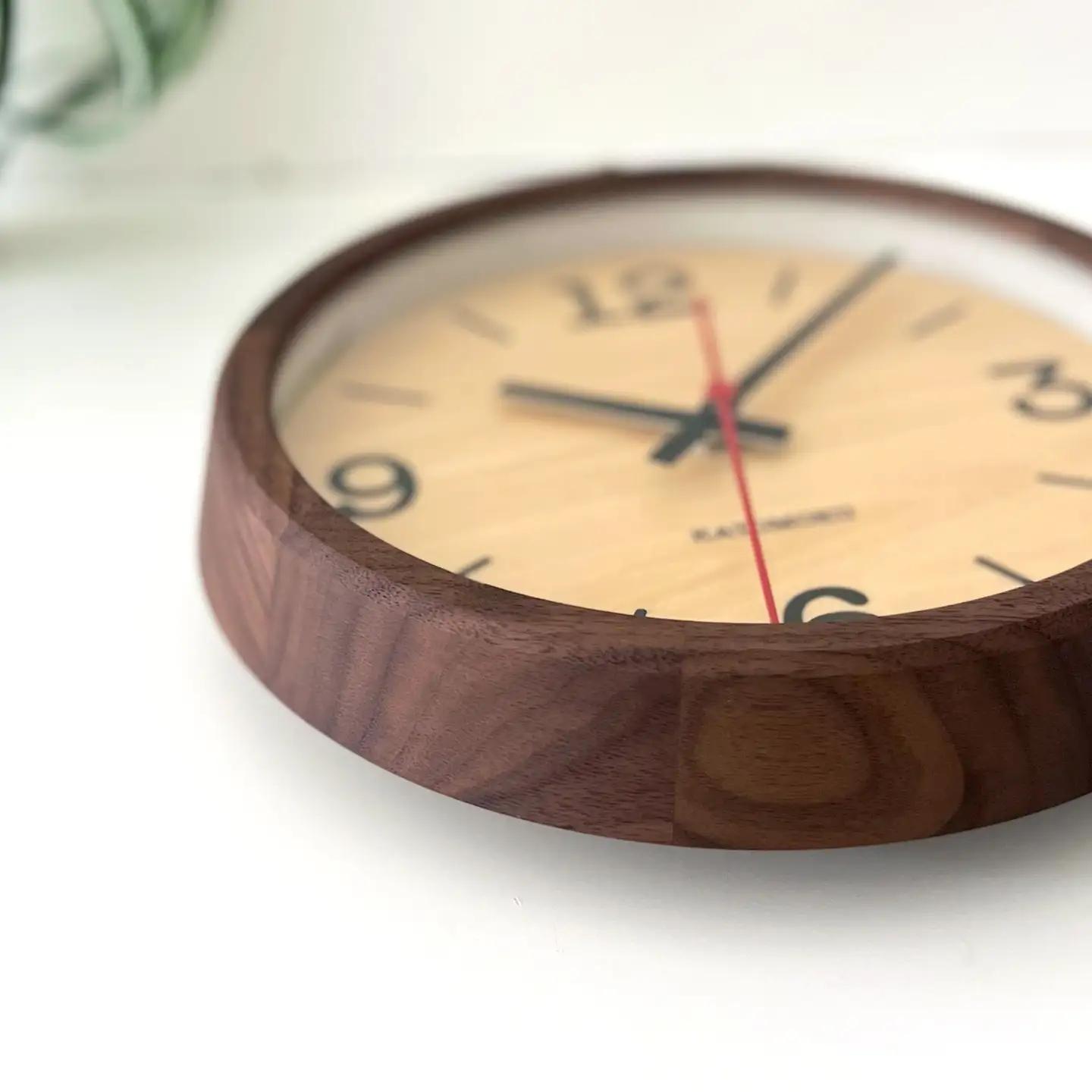 KATOMOKU muku clock 木製掛け時計（ウォールナット）km-136WA