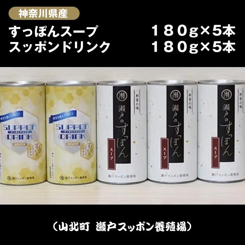 神奈川県産すっぽんスープ　180g×5本+すっぽんドリンク5本【 すっぽん スープ ドリンク 国産 神奈川県 山北町 】
