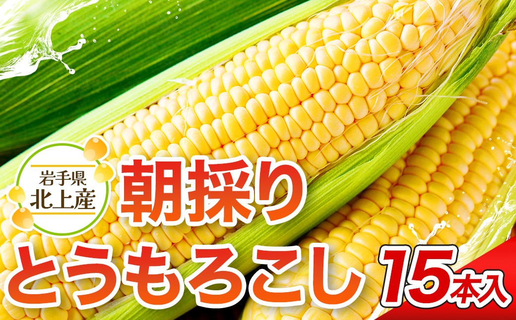 
            【予約受付 2025年7月中旬頃～発送開始予定】北上産のとうもろこし 15本 きみ コーン 野菜 国産 岩手県 東北 夏野菜 展勝地 岩手 北上市 D0286 展勝地レストハウス
          