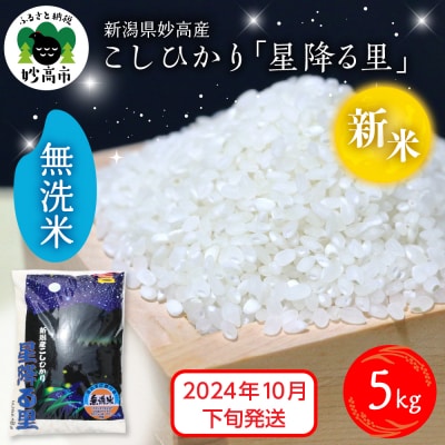 【2024年10月下旬発送】令和6年産 新潟県妙高産こしひかり「星降る里」5kg 無洗米