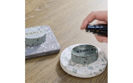 【福井県産笏谷石】アロマストーン＆コースターセット（寄付の使い道に「福井県内でのSDGs推進活動を応援」を選択された県外在住の方のみ）
