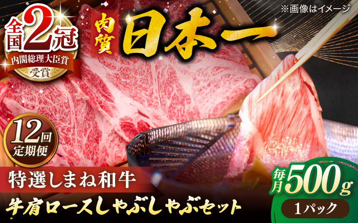 【全12回定期便】肉質日本一！特選しまね和牛しゃぶしゃぶセット(500g×1パック) 島根県松江市/株式会社かがり陽 [ALGP010] 人気 おすすめ