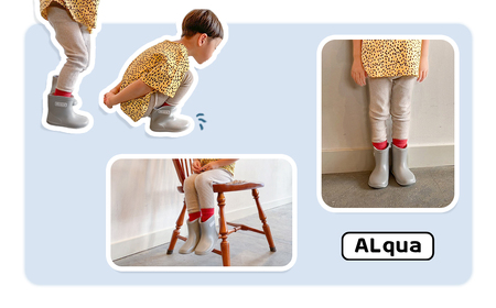 【くすみグレー】子ども用 長靴（サイズ13cm）ショート丈 子供 長靴 【アルクア飛騨】【112-9【4】】