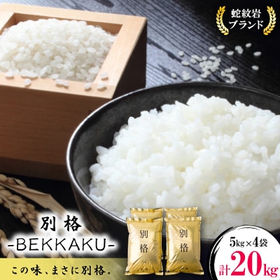 令和7年産新米・2025年9月以降発送【蛇紋岩ブランド　別格米20kg】【1394174】