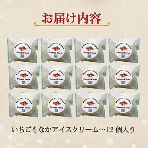 いちごもなかアイスクリーム 12個入り アイスクリーム 苺 上杉農園