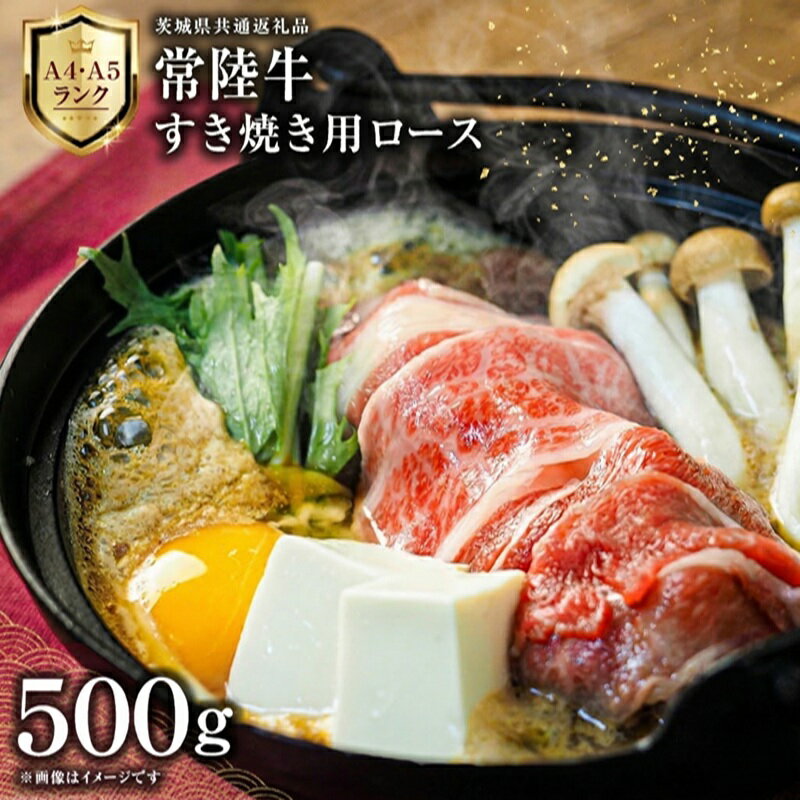 【ふるさと納税】【 常陸牛 】 すき焼き用 ロース 500g 茨城県共通返礼品 化粧箱入り A4 A5 ブランド牛 国産 牛肉 肉 お肉 黒毛和牛 和牛 ギフト 贈答