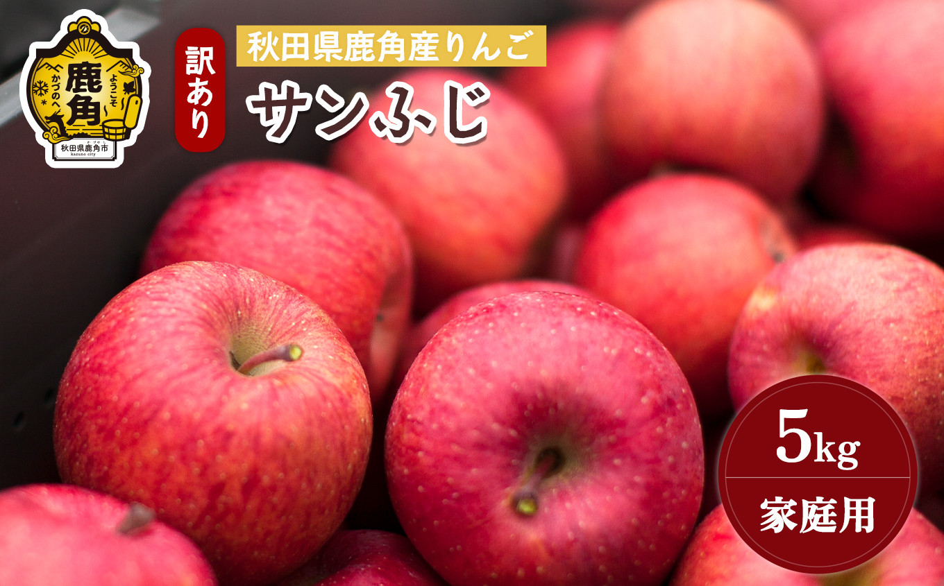 
                  《先行予約》 秋田県鹿角産りんご 雪国育ちの 訳あり「サンふじ」家庭用 5kg（14～23玉入）【山麓園】●2026年11月下旬発送開始 鹿角りんご 家庭用 食感 果汁 リンゴ 完熟 旬 県産 りんご お中元 お歳暮 贈り物 グルメ ギフト 故郷 秋田 あきた 鹿角市 鹿角 送料無料 
                