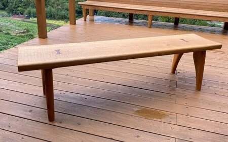 【1点限り】『秦心工房』楢のベンチ＜配送不可：北海道・沖縄・離島＞ 工芸品 手作り ハンドメイド 手仕事 ベンチ イス 椅子 木の椅子 楢 インテリア 家具 職人技 福岡県 八女市 116-005